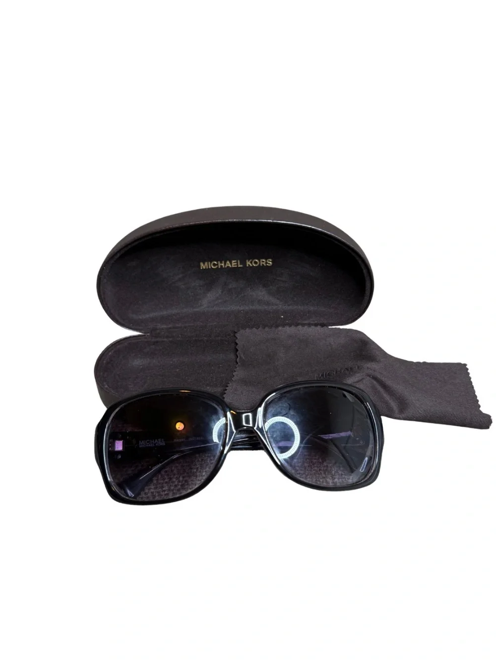Michael Kors Harper Sunglasses Black MK Logo Oversized 57□16